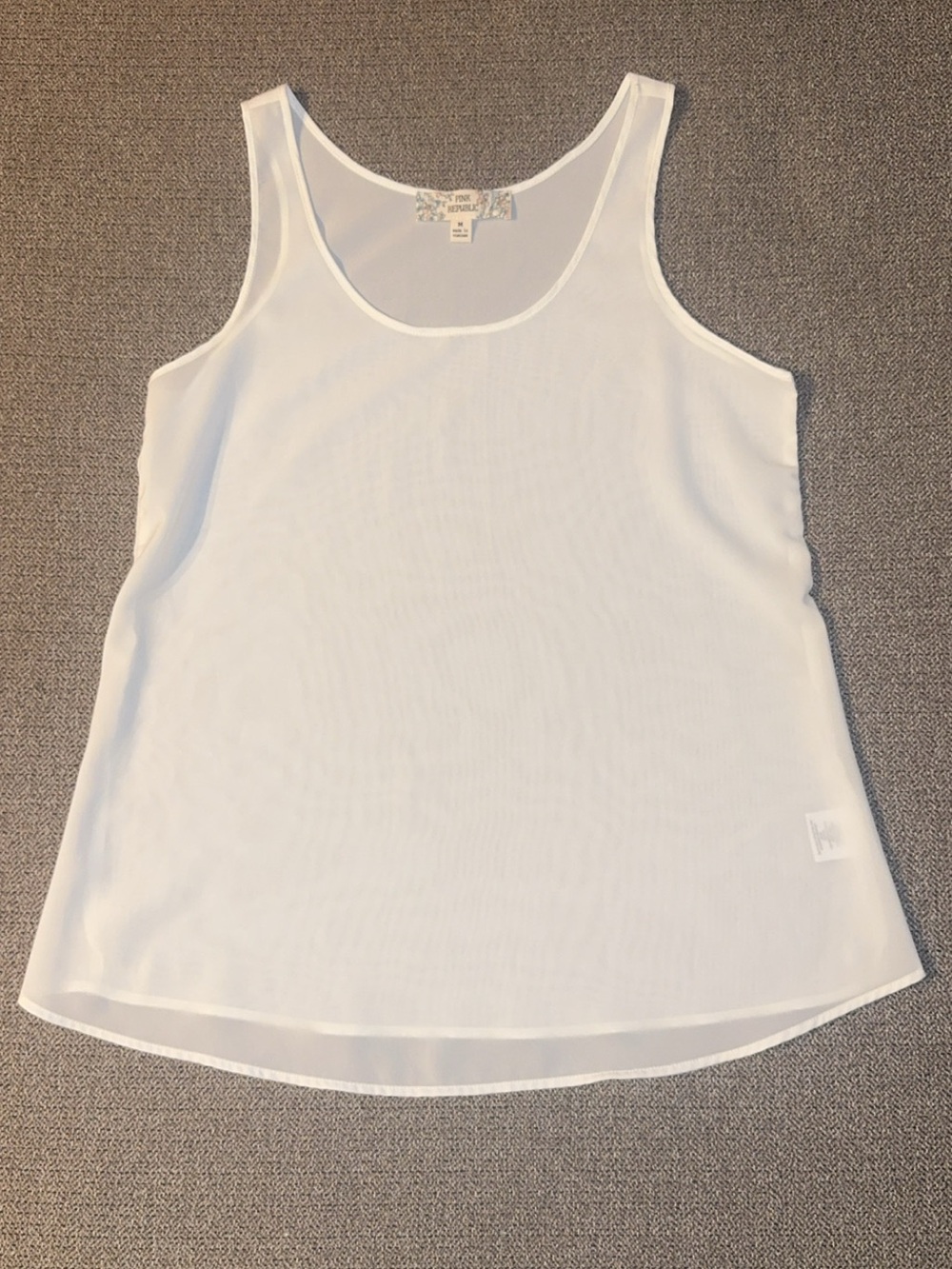 Pink Republic White Sheer Scoop Neck Tank